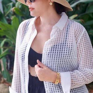 Elegant White Cover-Up Shirt
